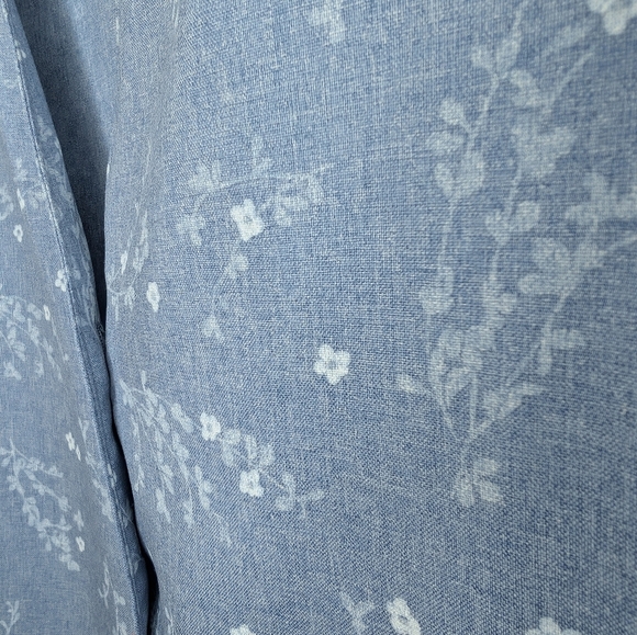 Vintage Image 18W Plus Light Blue Denim Style Floral Blazer Women - Picture 6 of 10